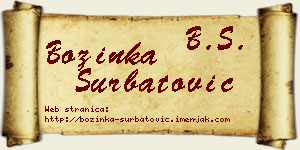 Božinka Šurbatović vizit kartica